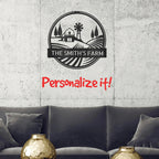 Farm Scene Custom Name Steel Wall Sign Metal Art