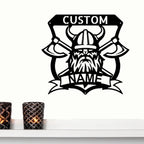 Viking Battle Axe Plaque Monogram Personalized Name Indoor Outdoor Steel Wall Sign Metal Art