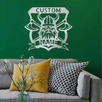 Viking Battle Axe Plaque Monogram Personalized Name Indoor Outdoor Steel Wall Sign Metal Art
