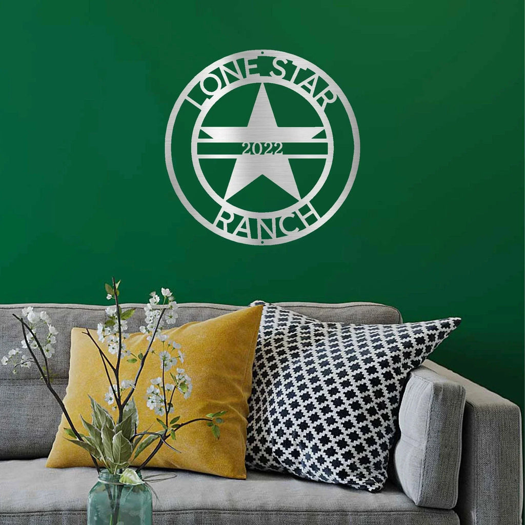 Lone Star Custom Name Metal Wall Art