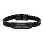 Minnesota is my home Gifts, Lovely Minnesota Birthday Christmas Braided Leather Bracelet For People from Minnesota, Men, Women, Friends