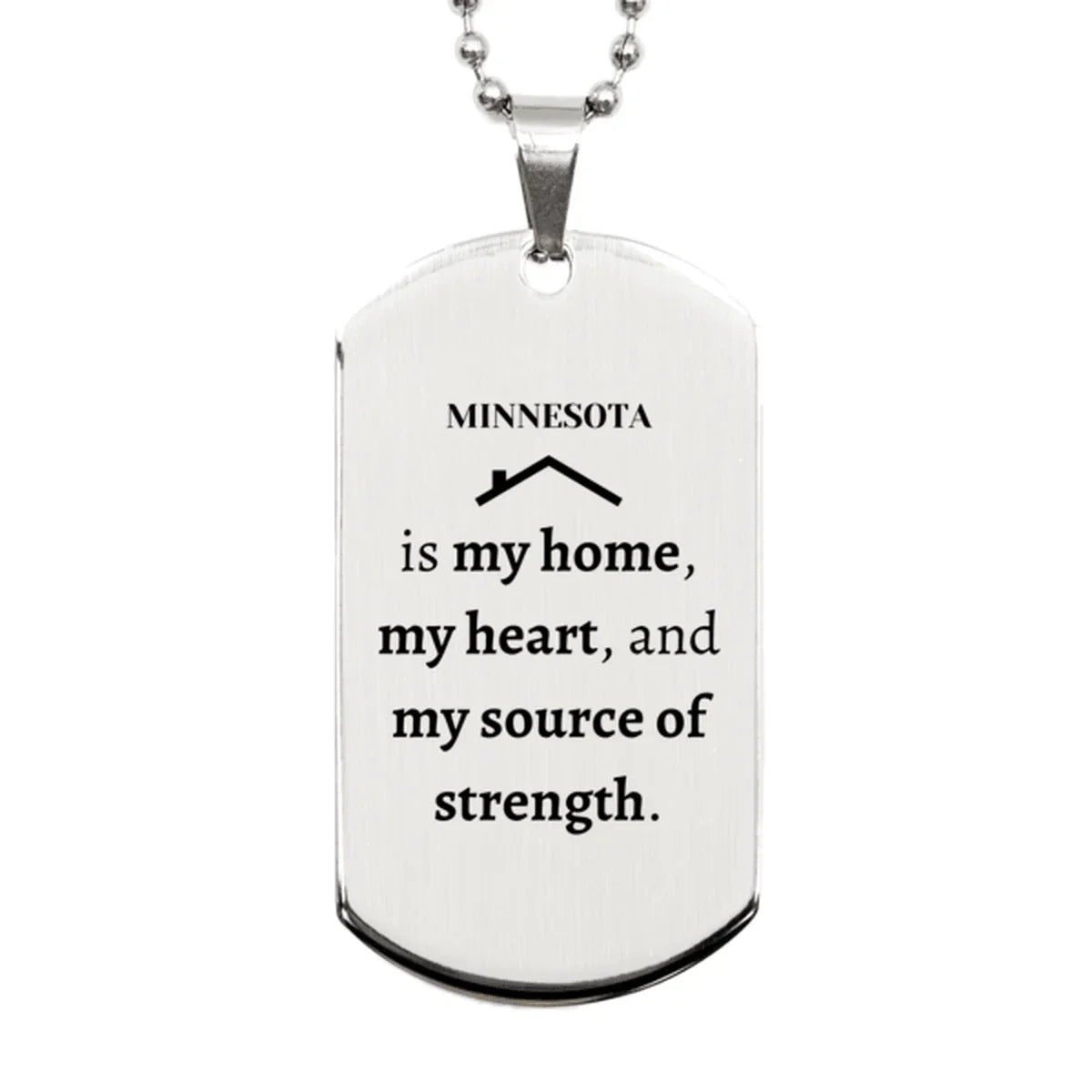 Minnesota is my home Gifts, Lovely Minnesota Birthday Christmas Silver Dog Tag For People from Minnesota, Men, Women, Friends