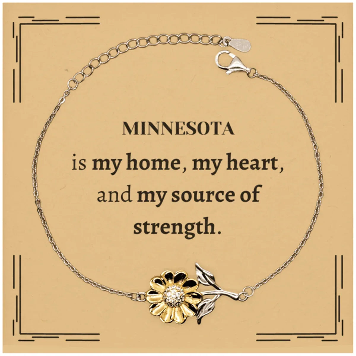 Minnesota is my home Gifts, Lovely Minnesota Birthday Christmas Sunflower Bracelet For People from Minnesota, Men, Women, Friends