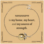 Mississippi is my home Gifts, Lovely Mississippi Birthday Christmas Sunflower Bracelet For People from Mississippi, Men, Women, Friends