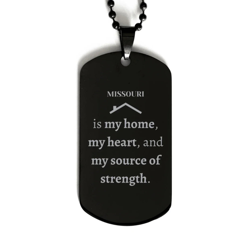 Missouri is my home Gifts, Lovely Missouri Birthday Christmas Black Dog Tag For People from Missouri, Men, Women, Friends