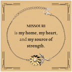 Missouri is my home Gifts, Lovely Missouri Birthday Christmas Sunflower Bracelet For People from Missouri, Men, Women, Friends