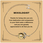 Mixologist Sunflower Bracelet - Thanks for being who you are - Birthday Christmas Jewelry Gifts Coworkers Colleague Boss