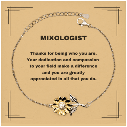 Mixologist Sunflower Bracelet - Thanks for being who you are - Birthday Christmas Jewelry Gifts Coworkers Colleague Boss - Mallard Moon Gift Shop