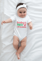 Baby's First Christmas Short Sleeve Baby Bodysuit