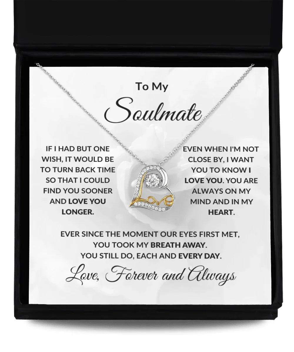 Gift for Soulmate - Love You Longer Heart Pendant Necklace