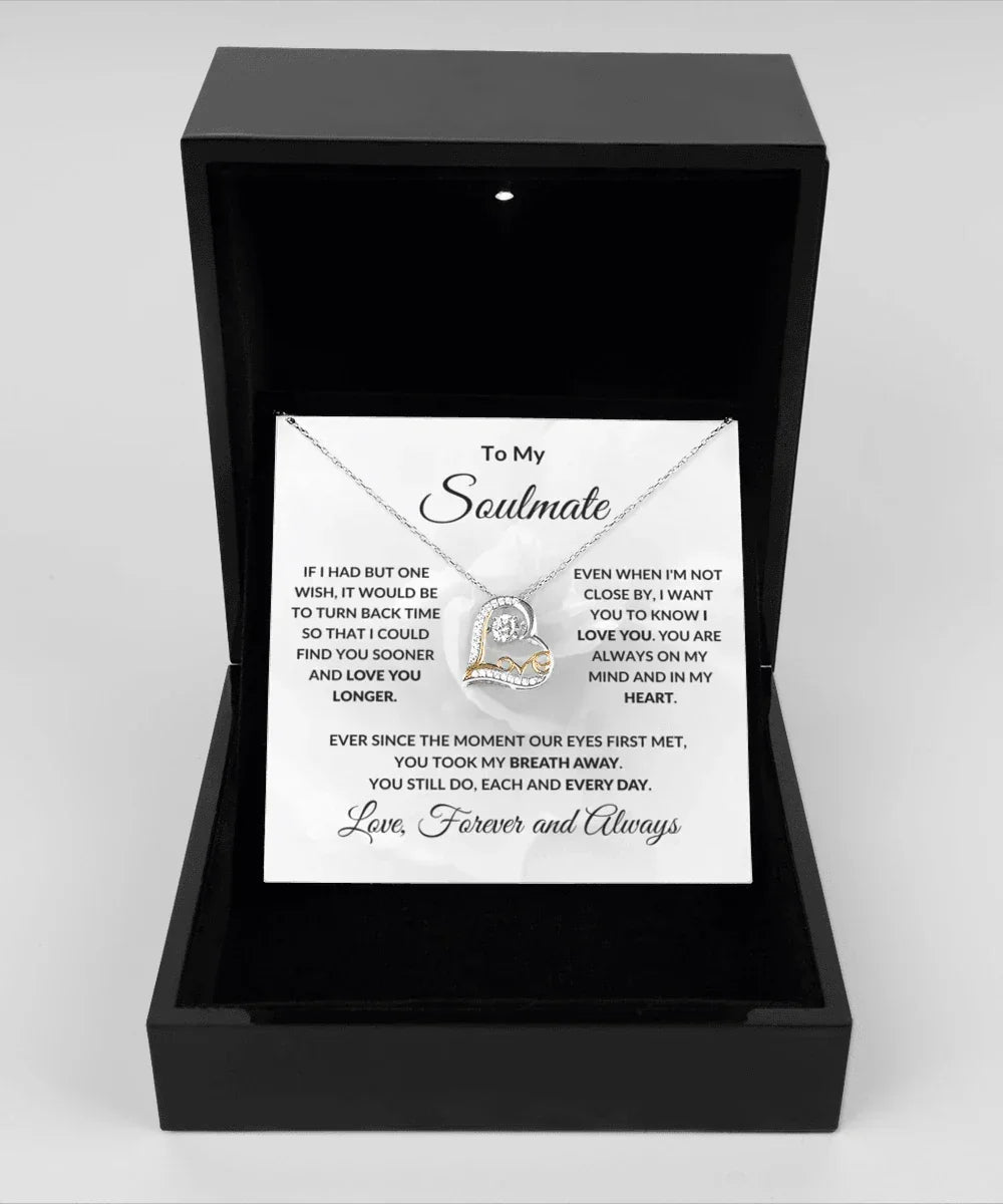 Gift for Soulmate - Love You Longer Heart Pendant Necklace