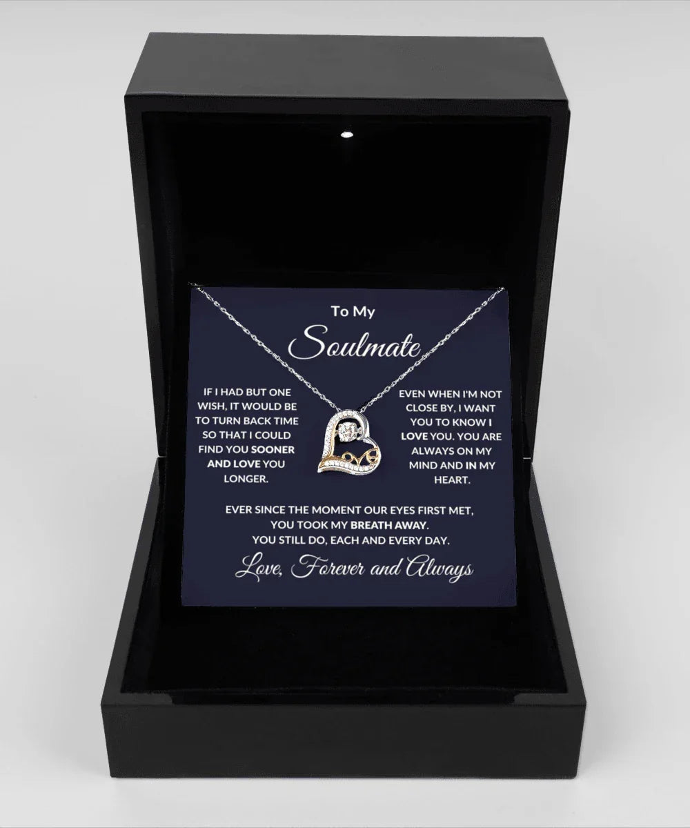 Gift for Soulmate - Take My Breath Away - Heart Pendant Necklace