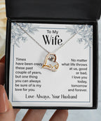To My Wife - I Love You Today, Tomorrow and Forever - Love Dancing Heart Necklace