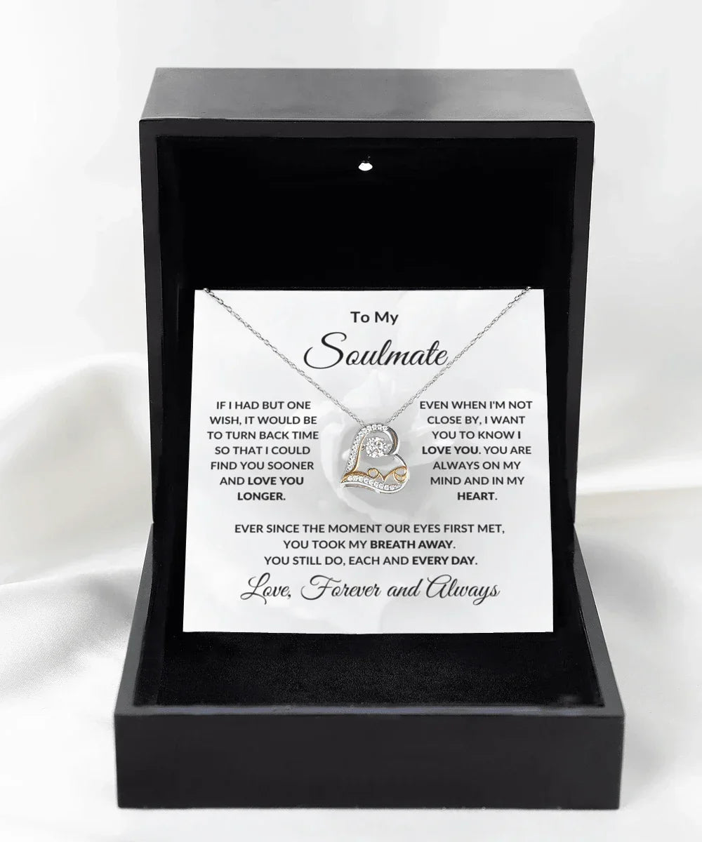 Gift for Soulmate - Love You Longer Heart Pendant Necklace