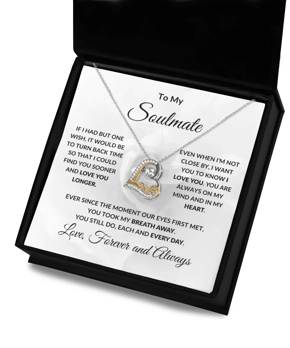 Gift for Soulmate - Love You Longer Heart Pendant Necklace