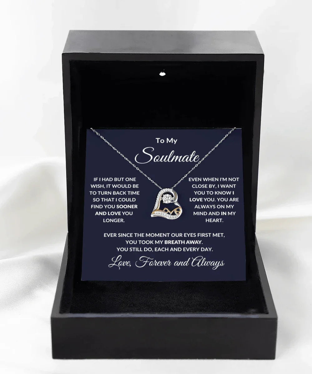Gift for Soulmate - Take My Breath Away - Heart Pendant Necklace