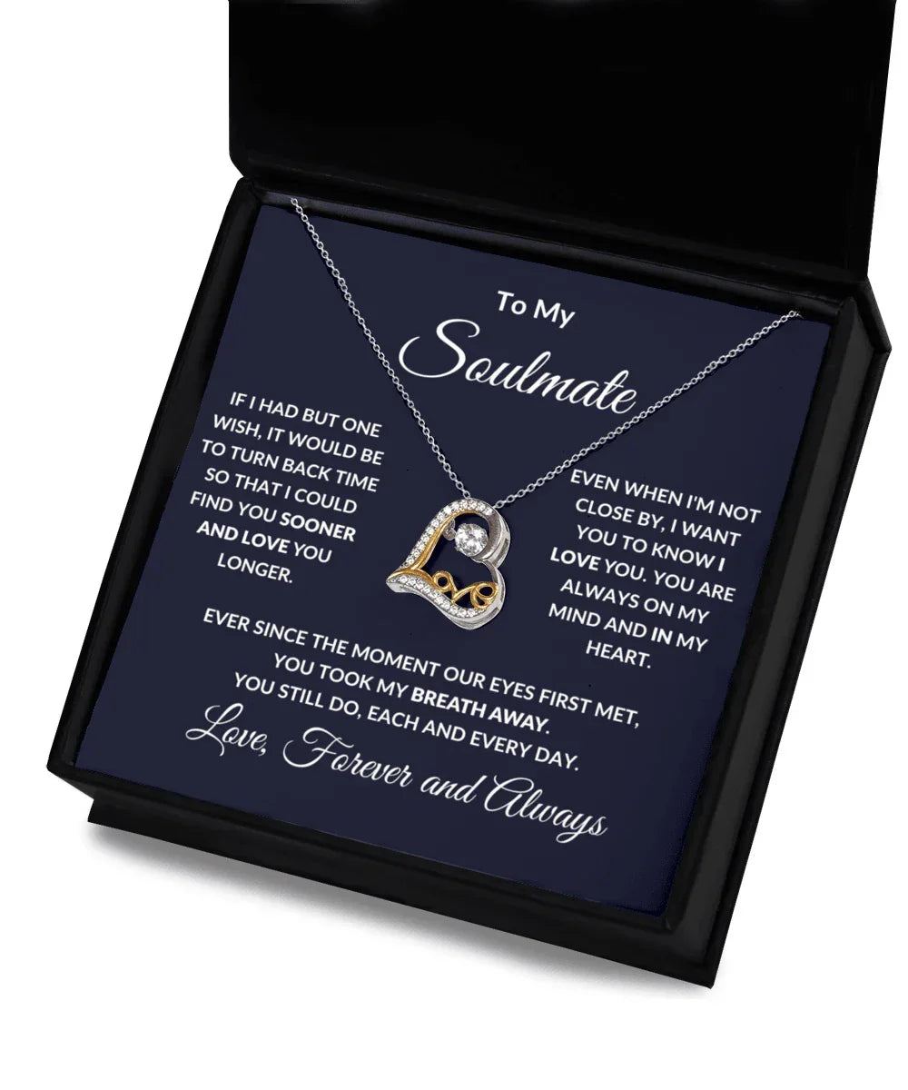 Gift for Soulmate - Take My Breath Away - Heart Pendant Necklace