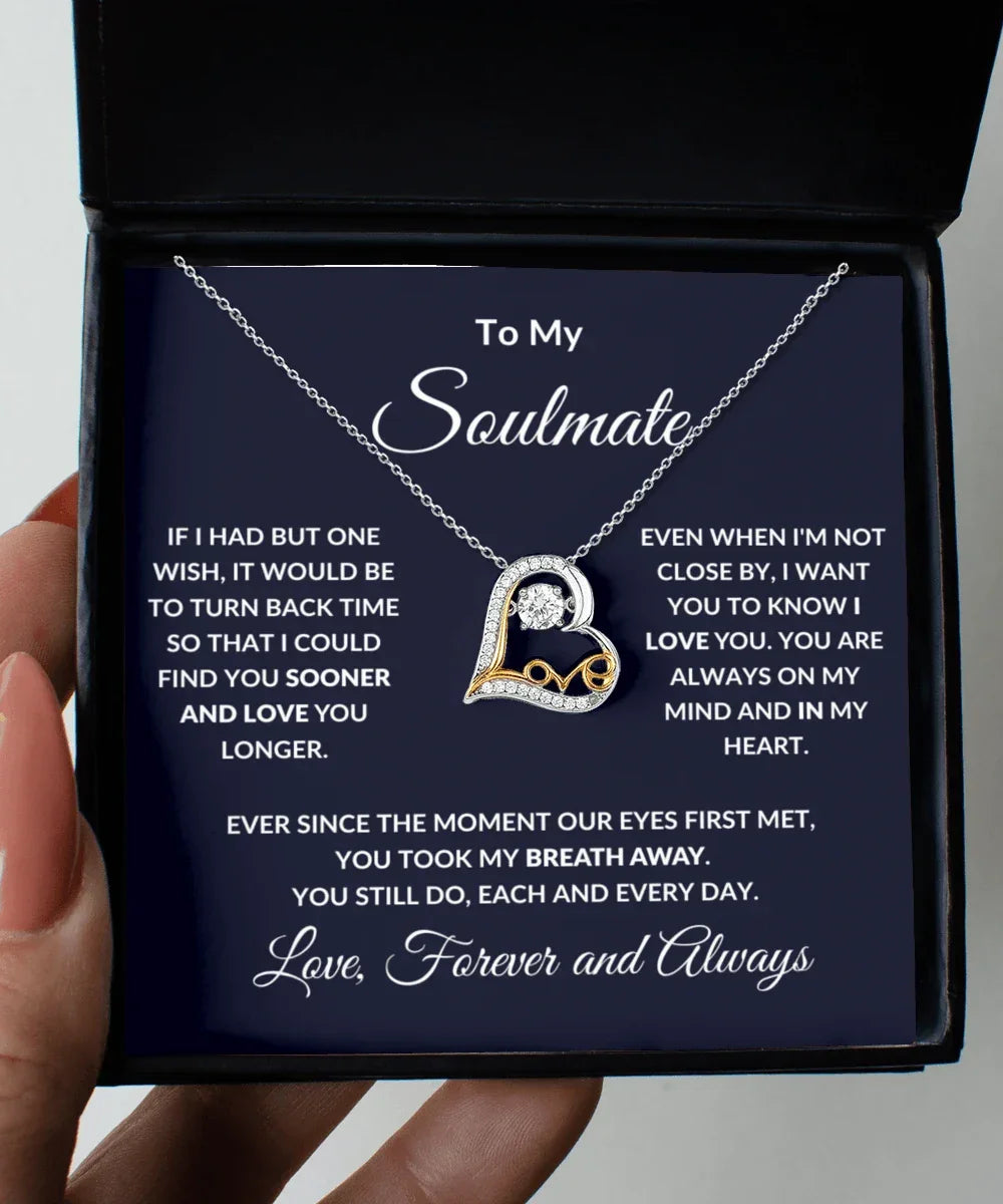 Gift for Soulmate - Take My Breath Away - Heart Pendant Necklace