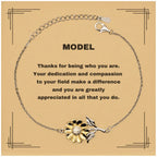 Model Sunflower Bracelet - Thanks for being who you are - Birthday Christmas Jewelry Gifts Coworkers Colleague Boss
