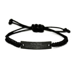 Mom Black Rope Bracelet Gifts, To My Mom You are braver than you believe, stronger than you seem, Inspirational Gifts For Mom Engraved, Birthday, Christmas Gifts For Mom Men Women
