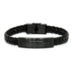 Mom Braided Leather Bracelet Gifts, To My Mom You are braver than you believe, stronger than you seem, Inspirational Gifts For Mom Engraved, Birthday, Christmas Gifts For Mom Men Women