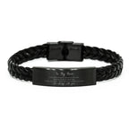 Mom Braided Leather Bracelet Life is Learning to Dance in the Rain - Birthday, Christmas Holiday Gifts