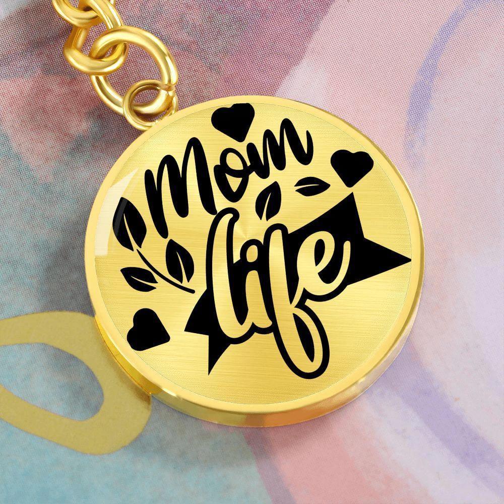 Mom Life Engraved Circle Keychain – Stainless Steel Everyday Mom Gift, Cute Mother’s Day Keepsake for Busy Moms