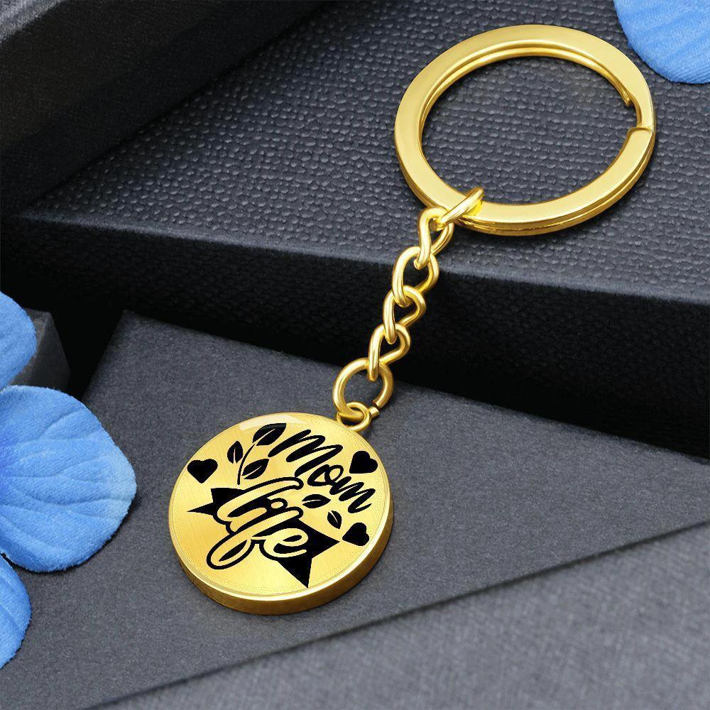 Mom Life Engraved Circle Keychain – Stainless Steel Everyday Mom Gift, Cute Mother’s Day Keepsake for Busy Moms