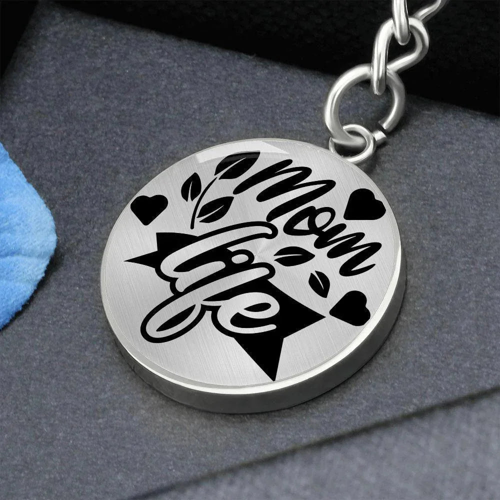 Mom Life Engraved Circle Keychain – Stainless Steel Everyday Mom Gift, Cute Mother’s Day Keepsake for Busy Moms