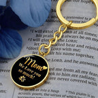 Mom We Love You So Much – Gold on Black Engraved Circle Keychain | Elegant Mother’s Day & Birthday Gift