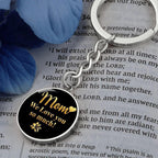 Mom We Love You So Much – Gold on Black Engraved Circle Keychain | Elegant Mother’s Day & Birthday Gift