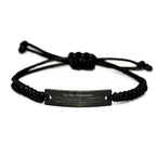 Mommy Black Rope Bracelet Gifts, To My Mommy You are braver than you believe, stronger than you seem, Inspirational Gifts For Mommy Engraved, Birthday, Christmas Gifts For Mommy Men Women