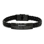 Mommy Long Distance Relationship Gifts, No matter the miles that separate us, Cute Love Braided Leather Bracelet For Mommy, Birthday Christmas Unique Gifts For Mommy