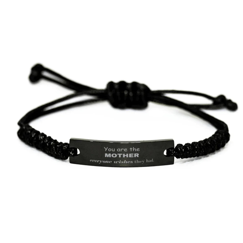 Mother Black Rope Bracelet, Everyone wishes they had, Inspirational Bracelet For Mother, Mother Gifts, Birthday Christmas Unique Gifts For Mother