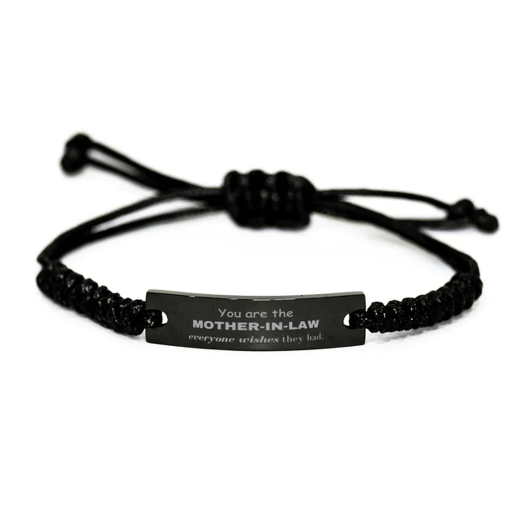 Mother-In-Law Black Rope Bracelet, Everyone wishes they had, Inspirational Bracelet For Mother-In-Law, Mother-In-Law Gifts, Birthday Christmas Unique Gifts For Mother-In-Law