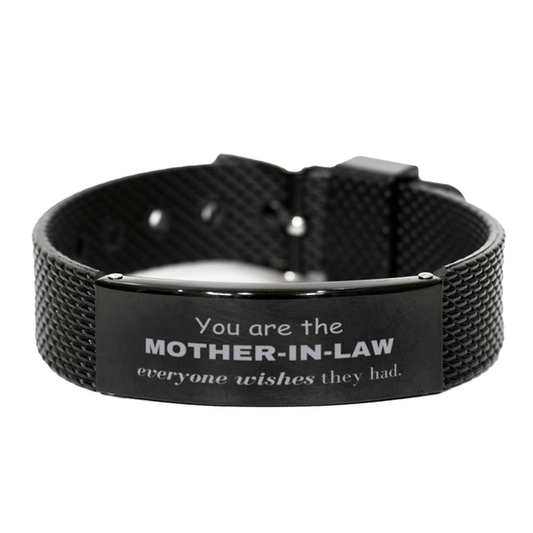 Mother-In-Law Black Shark Mesh Bracelet, Everyone wishes they had, Inspirational Bracelet For Mother-In-Law, Mother-In-Law Gifts, Birthday Christmas Unique Gifts For Mother-In-Law - Mallard Moon Gift Shop