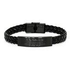 Mother-In-Law Braided Leather Bracelet Life is Learning to Dance in the Rain - Birthday, Christmas Holiday Gifts