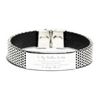 Mother-In-Law Christmas Perfect Gifts, Mother-In-Law Stainless Steel Bracelet, Motivational Mother-In-Law Engraved Gifts, Birthday Gifts For Mother-In-Law, To My Mother-In-Law Life is learning to dance in the rain,. I'm always wit