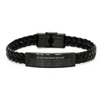 Mother-In-Law Gifts Inspirational Braided Leather Bracelet Birthday Christmas Gifts - Behind you, all your memories, before you, all your dreams, around you, all who love you, within you, all you ne