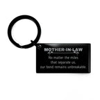 Mother-In-Law Long Distance Relationship Gifts, No matter the miles that separate us, Cute Love Keychain For Mother-In-Law, Birthday Christmas Unique Gifts For Mother-In-Law