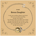 Motivational Bonus Daughter Sunflower Bracelet - I can promise to love you for the rest of my life, Birthday, Christmas Holiday Jewelry Gift