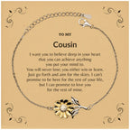 Motivational Cousin Sunflower Bracelet - I can promise to love you for the rest of my life, Birthday, Christmas Holiday Jewelry Gift