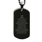 Motivational Dad Black Dog Tag Necklace - I can promise to love you for the rest of mine, Birthday Christmas Jewelry Gift for Father