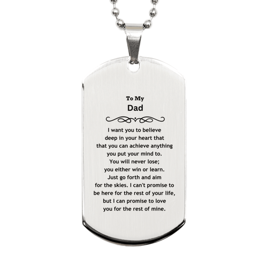 Motivational Dad Silver Dog Tag Engraved Necklace, I can promise to love you for the rest of my life, Birthday Christmas Jewelry Gift - Mallard Moon Gift Shop
