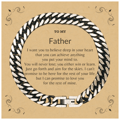 Motivational Father Cuban Link Chain Bracelet, I can promise to love you for the rest of my life; Birthday, Christmas Holiday Jewelry Gift - Mallard Moon Gift Shop