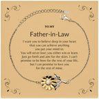 Motivational Father-In -Law Sunflower Bracelet - I can promise to love you for the rest of my life, Birthday, Christmas Holiday Jewelry Gift
