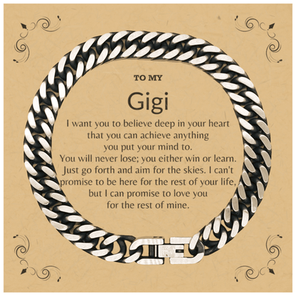 Motivational Gigi Cuban Link Chain Bracelet, I can promise to love you for the rest of my life; Birthday, Christmas Holiday Jewelry Gift - Mallard Moon Gift Shop
