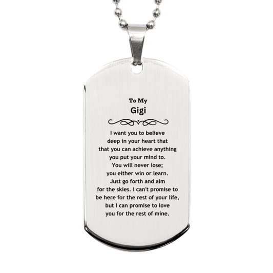 Motivational Gigi Silver Dog Tag Engraved Necklace, I can promise to love you for the rest of my life, Birthday Christmas Jewelry Gift - Mallard Moon Gift Shop