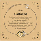 Motivational Girlfriend Sunflower Bracelet - I can promise to love you for the rest of my life, Birthday, Christmas Holiday Jewelry Gift