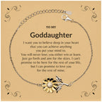 Motivational Goddaughter Sunflower Bracelet - I can promise to love you for the rest of my life, Birthday, Christmas Holiday Jewelry Gift